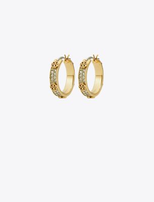  Small Icon Pave Hoop Earring
