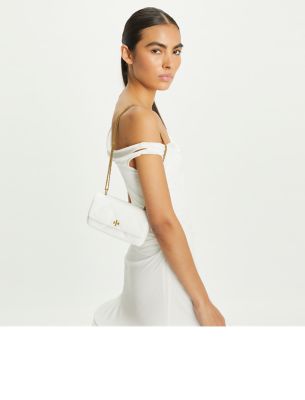 即発 Tory Burch Kira Diamond Quilt Mini Flap Bag 154710-100 Mini Kira Diamond Quilt Flap Bag: Women's Designer Crossbody