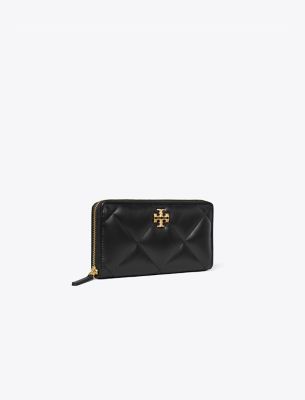 Kira Chevron Diamond Quilt Zip Continental Wallet