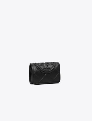 Fleming Soft Small Flap Wallet - Black | Tory Burch