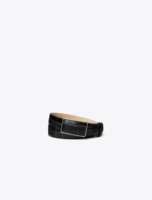  Croc Embossed Plate Belt