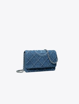  Fleming Soft Denim Chain Wallet