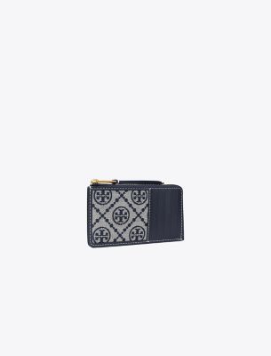  T Monogram Zip Card Case