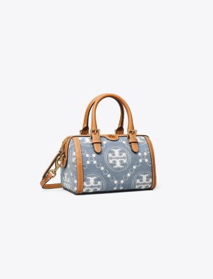  T Monogram Denim Petite Barrel Bag