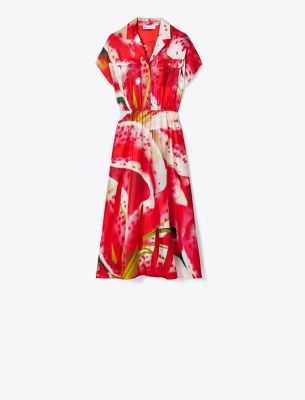  Printed Silk Twill Shirtdress