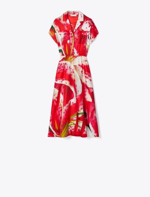  Printed Silk Twill Shirtdress