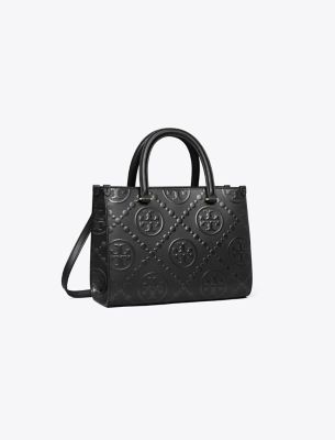  T Monogram Top-Handle Embossed Tote