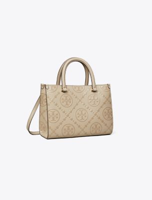  T Monogram Top-Handle Embossed Tote