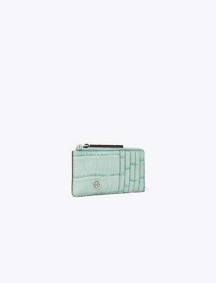  Robinson Croc-Embossed Zip-Top Card Case