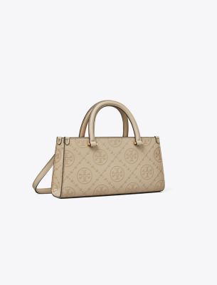  T Monogram Embossed Small Rectangular Tote