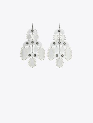  Abstract Beaded Chandelier Earrings