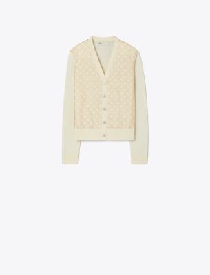  Cropped Silk Front Cardigan