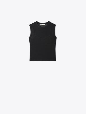  Cotton And Nylon Mesh Top
