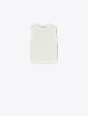  Cotton And Nylon Mesh Top