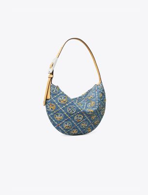  T Monogram Denim Embellished Small Balloon Bag