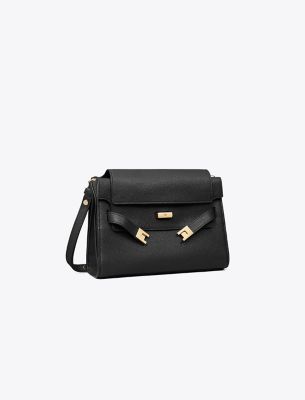 【Tory Burch】Lee Radziwill クロコエンボス ショルダーバッグ リー ラジウィル クロコエンボス スモールダブルバッグ