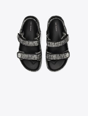 Tory Burch designer sandals Ines Multi-Strap Slide in CAMELLO angle