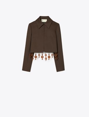  Cropped Crepe Jacket