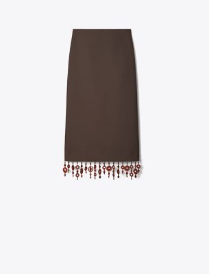  Embellished Crepe Skirt