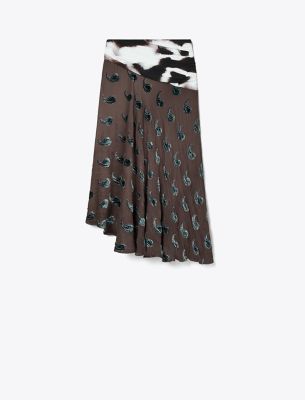  Asymmetric Velvet Skirt