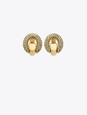 Pierced Pavé Hoop Earrings