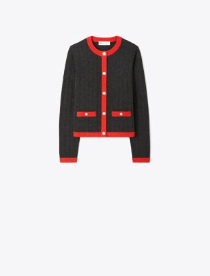  Cropped Merino Wool Cardigan
