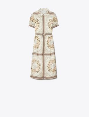  Cinched Cotton Zip Dress