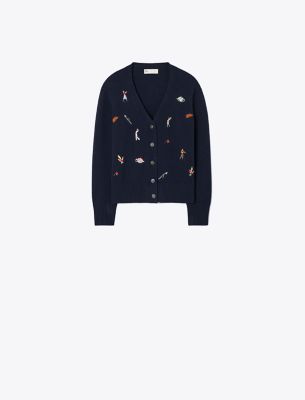  Embroidered Golf Cardigan