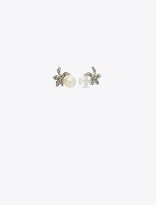 Moondance Pearl and Flower Stud Earrings