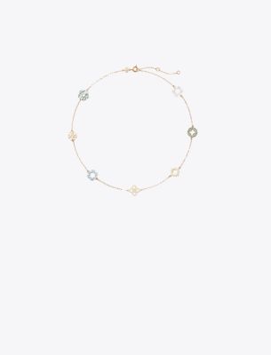  Forget Me Not Mother of Pearl and Pavé Necklace