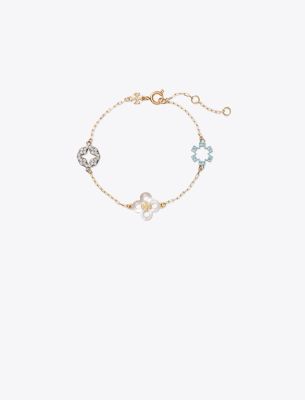  Forget Me Not Delicate Mother of Pearl and Pavé Bracelet