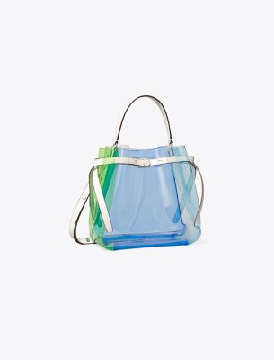  Romy Color-Block Clear Bucket Bag