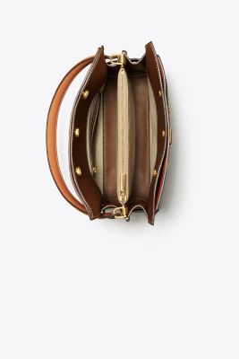 Tory Burch designer sandals Ines Multi-Strap Slide in CAMELLO angle