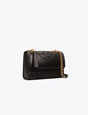 Tory Burch Fleming Shoulder and Crossbody hot Bag in Black