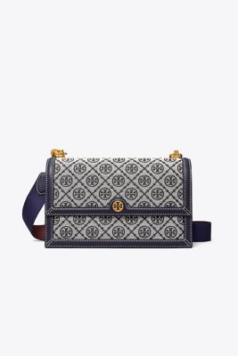 T Monogram Jacquard Shoulder Bag