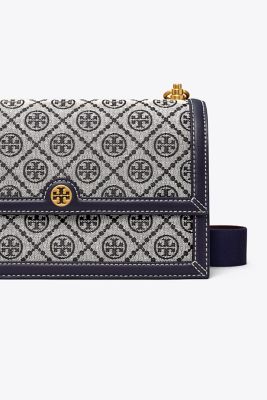 T Monogram Jacquard Shoulder Bag