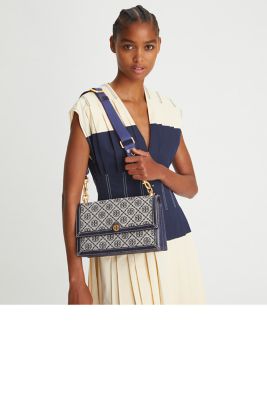 T Monogram Jacquard Shoulder Bag