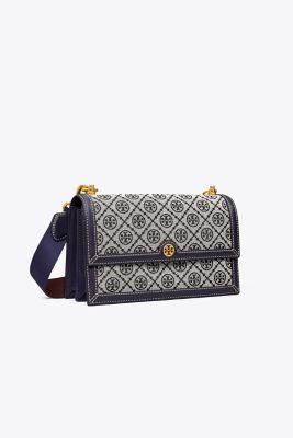 T Monogram Jacquard Shoulder Bag