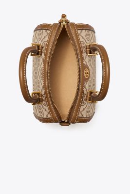 T Monogram Jacquard Mini Barrel:T Monogram Jacquard Mini Barrel|Designer  Satchels, Handbags, Crossbody & Tote Bags | Tory Burch