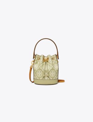 T Monogram Embossed Mini Bucket Bag | Designer Satchels, Handbags ...