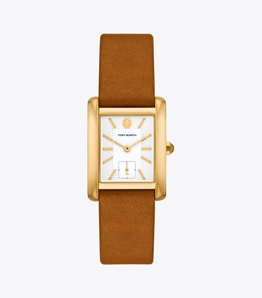 Eleanor Watch, Luggage Leather/Gold-Tone Stainless Steel, 25 x 36 MM