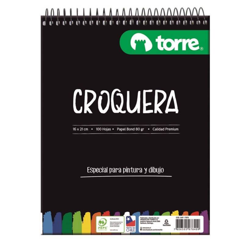 TORRE - Croquera 16x21 100 Hojas