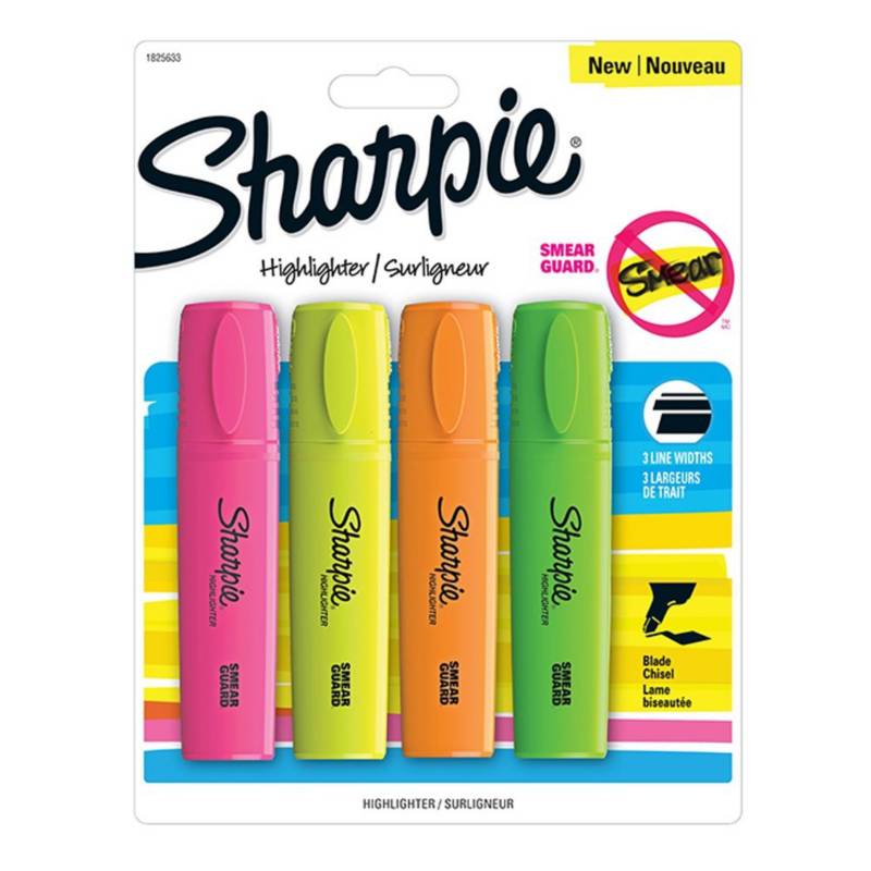 SHARPIE - Kit 4 destacadores Sharpie Blade Surtido