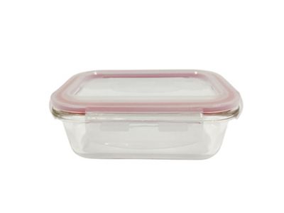 Táper hermético rectangular de cristal con tapa a presión 370 ml (Vier  TV370)