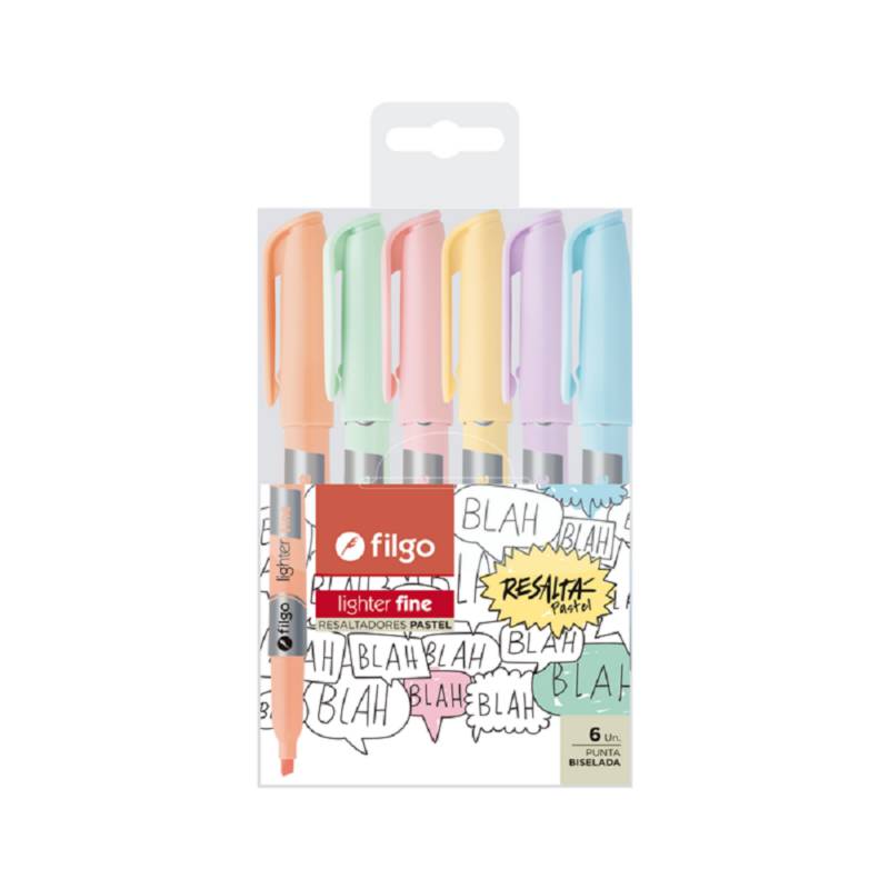 FILGO - Estuche 6 Destacadores Lighter Fine Pastel
