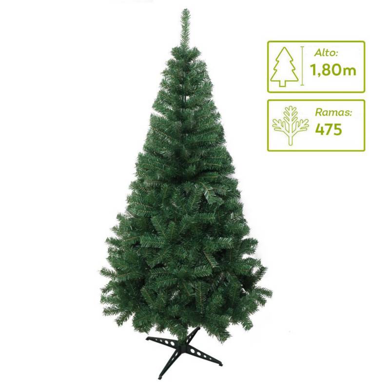 CASA JOVEN - Árbol de Navidad 1,8 metros 475 Ramas con Base Plástica