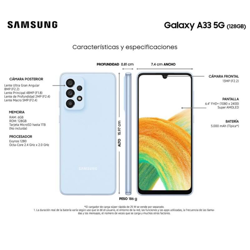 SAMSUNG - Smartphone Galaxy A33 5G 128GB Light Blue
