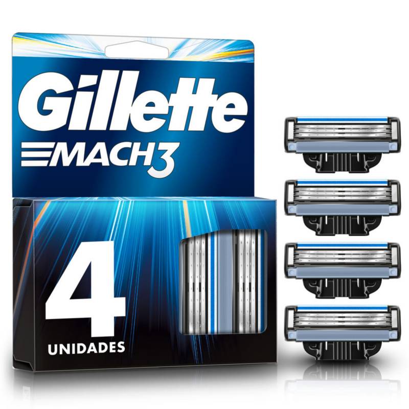 GILLETTE - Repuestos de Máquina de Afeitar Gillette Mach3 4 Unidades