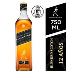 JOHNNIE WALKER - Whisky Black Label de Johnnie Walker en una cesta de 750 mL