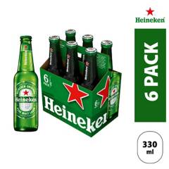 HEINEKEN - Cerveza Heineken en Botella Pack 6 Unidades 330 mL